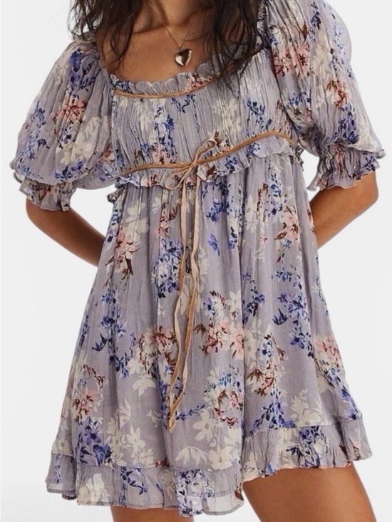 Free People Dresses & Skirts - Free People Lavender Floral Mini Dress
